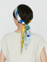 <ダイヤ型スカーフ>コラージュブルーム