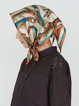 <シルクスカーフ65>コラージュトルクメン