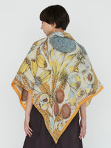 <コットンシルクストール120>コラージュジャングルフルーツ