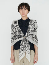 <コットンシルクストール120>カレイドバンダナ