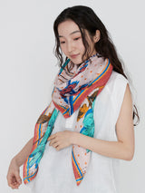 LINEN STOLE 120 / COLLEGE AUTUMN GARDEN