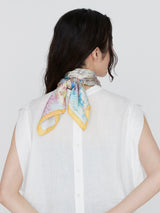 SILK SCARF 88 / COLLAGE JUNGLE FRUITS