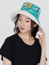 <リバーシブルハット>コラージュブルーム