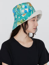 <リバーシブルハット>コラージュブルーム