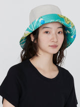 <リバーシブルハット>コラージュブルーム