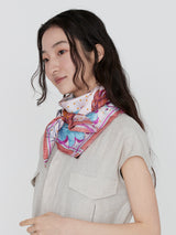 SILK SCARF 88 / COLLAGE AUTUMN GARDEN