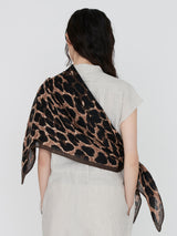 LINEN STOLE 120/ LEOPARD BEG