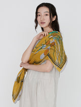 LINEN STOLE 120 / COLLAGE BLOOM