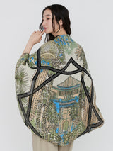 LINEN STOLE 120 / SUCCULENT GARDEN