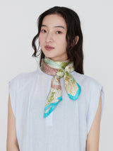 SILK SCARF 88 / COLLAGE JUNGLE FRUITS