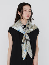SILK SCARF 88 / SUCCULENT GARDEN