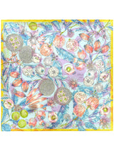 <シルクスカーフ65>コラージュジャングルフルーツ