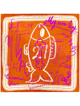 <シルクスカーフ65>インバージョンフィッシュ