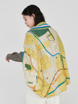 <Wool Silk Stole Herringbone Weave 120> Collage Somewear