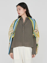 <Wool Silk Stole Herringbone Weave 120> Collage Somewear