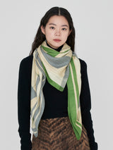 <Wool Silk Stole Herringbone Weave 120> Ray Light