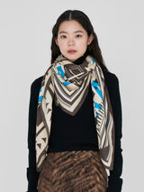 <Wool Silk Stole Herringbone Weave 120> Poster