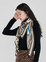 <Wool Silk Stole Herringbone Weave 120> Poster