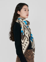 <Wool Silk Stole Herringbone Weave 120> Poster