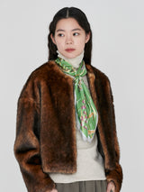 <シルクスカーフ65>ボタニカルストライプ