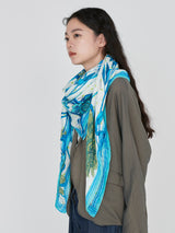 LINEN STOLE 120 / COLLEGE AUTUMN GARDEN