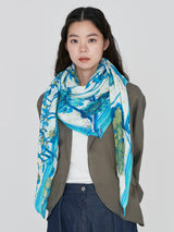 LINEN STOLE 120 / COLLEGE AUTUMN GARDEN