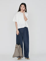 <リバーシブルプリントトートバッグL>コラージュブルーム