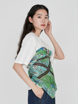 LINEN STOLE 120 / SUCCULENT GARDEN