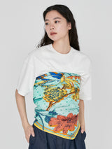 LINEN STOLE 120 / COLLEGE AUTUMN GARDEN