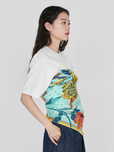 LINEN STOLE 120 / COLLEGE AUTUMN GARDEN