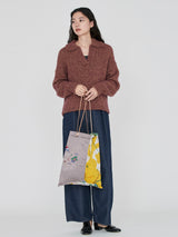 EMBROIDERED PRINT TOTE BAG L / COLLAGE SOMEWHERE