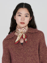 <シルクスカーフ65>クロスステッチバンダナ