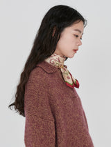 <シルクスカーフ65>クロスステッチバンダナ