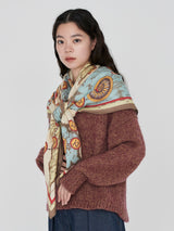 <Wool Silk Stole Herringbone Weave 120> Monopoli