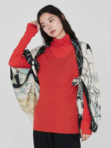 <ウールシルクストールヘリンボーン織120>モンゴルフィエバルーン