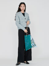 <刺繍プリントトートバッグL>ヴィヴァーチェタッセル