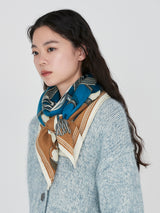 <Wool Silk Stole Herringbone Weave 120> Jockey