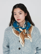 <Wool Silk Stole Herringbone Weave 120> Jockey