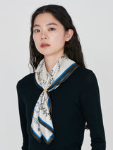 <シルクスカーフ65>クロスステッチバンダナ