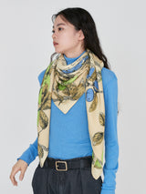 <Wool Silk Stole Herringbone Weave 120> Antique Recipe