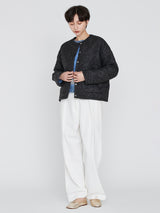 <Quilted crew neck jacket> Reversible Mountain