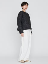 <Quilted crew neck jacket> Reversible Mountain