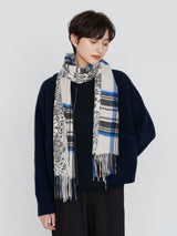 <Silk Cashmere Double Scarf> Kaleido Bandana