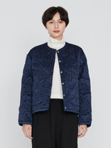 <Quilted crew neck jacket> Reversible Tapa
