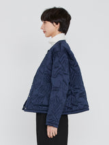 <Quilted crew neck jacket> Reversible Tapa