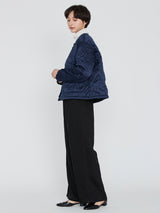 <Quilted crew neck jacket> Reversible Tapa