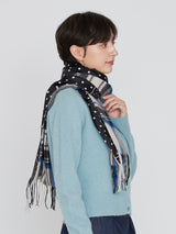 <シルクカシミアWマフラー>ジオメドット