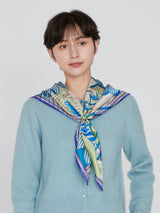 <シルクスカーフ88>コラージュダリアロンド