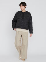 <キルティングクルーネックジャケット>リバーシブル タパ