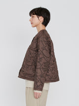 <Quilted crew neck jacket> Reversible Mountain